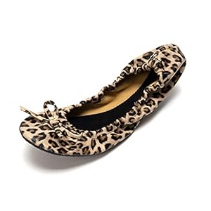 FUNKYMONKEY Foldable Ballet Flats for Women’s, Comfortable Portable Travel Roll Up Walking Shoes