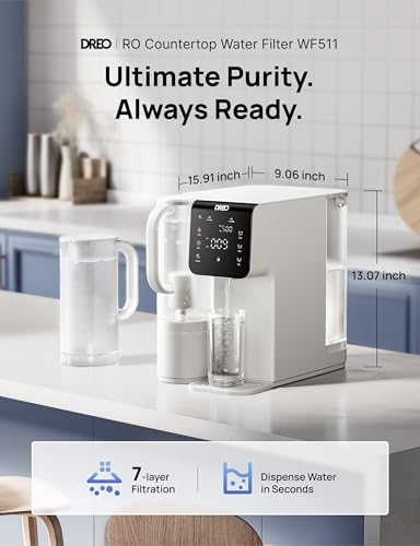 image for DREO Reverse Osmosis Water Filter Countertop, 7-Stage RO Water Filtrat