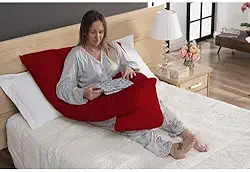 Travesseiro de corpo para Gestante Gravida 1,20x60 micropercal 200 fios (VERMELHO)