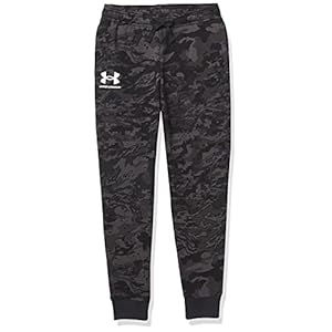 Under Armour Boys’ Rival Fleece ABC Camo Joggers , Black (001)/Onyx White , Youth X-Large