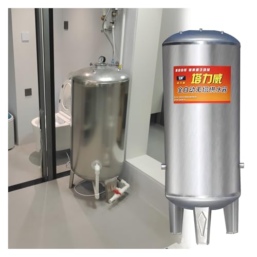 MZZKFC 60 100 160 200 250 300 L Stainless Steel Pressure Tank, Vertical Pressurized Water Storage Tanks, Water Pressure Tank for School/Bathroom/Kitchen(160 L/42.3 Gal)