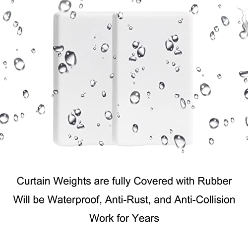Strong Magnetic Curtain Weights, Heavy Duty Rustproof Shower Curtain Liner Weights, Prevent Curtain Liner From Blowing, Work For Drapery, Tablecloth, Flag, Outdoor Curtain 8 Pack Rectangular White #TOP4