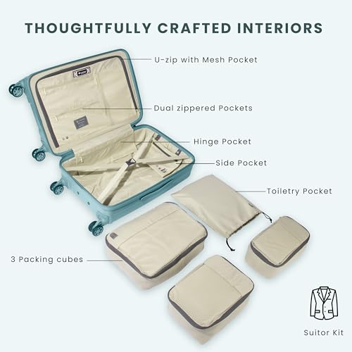 Image of CARLTON Yorkshire Hl | Check-in Trolley Bag, 65 Cm Medium Hardsided Luggage | 8 Wheels, TSA Lock | Polyester | Premium Suitcase for Travel | 5 Year International Warranty | Light Green