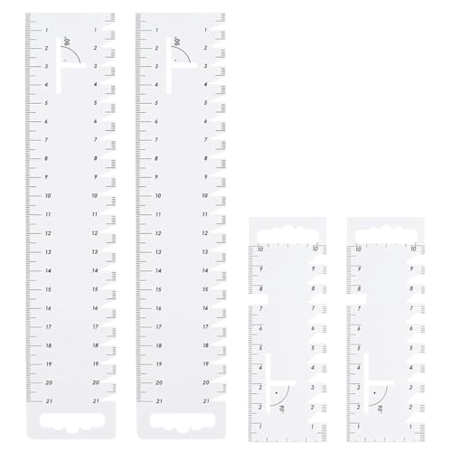 Varie dimensioni: Il nostro set include 2 righelli da 10 cm e 2 da 21 cm. Queste diverse dimensioni offrono flessibilità e precisione per tutte le tue attività di sartoria, sia che tu stia lavorando su piccoli dettagli o su pezzi di stoffa più grandi