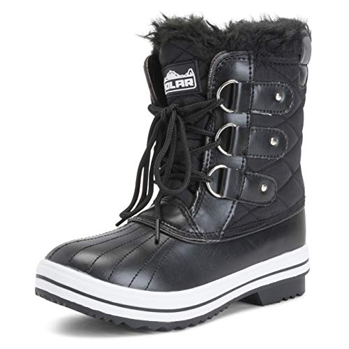 Polar Womens Snow Boot Nylon Short Winter Snow Rain Warm Waterproof Boots - Black - 6-39 - CD0030