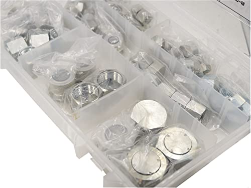 Image of O-Ring Face Seal ORFS Cap /Plug Assortment Kit Flat-Face Hydraulic Fitting Set (38 Piece)