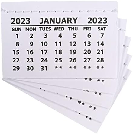 2023 Calendar Tabs Mini Year Calendar Pads - Stitched White Paper Calendar Ideal for Personalized Gift Small Desk Calendar Perfect for Handmade Festive Craft at Home Classroom or Office Pack of 10