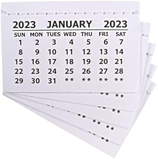 2023 Calendar Tabs Mini Year Calendar Pads - Stitched White Paper Calendar Ideal for Personalized Gift Small Desk Calendar Perfect for Handmade Festive Craft at Home Classroom or Office Pack of 10