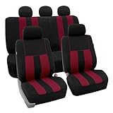 FH Group FB036BURGUNDY115 Seat Cover (Airbag Compatible and Split Bench Burgundy)