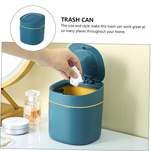 Basura mini Cabilock con tapa, 1.5 galones, azul, rectangular miniatura 7