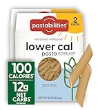 Pastabilities, Lower Calorie Pasta, Penne – 100 Calories per Serving, Low Net Carbs, Low Calorie, Non-GMO, High Fiber, Vegan, Plant-Based, Enhanced Nutrients, Delicious Taste & Texture (8 Ounce, 2 Pack)