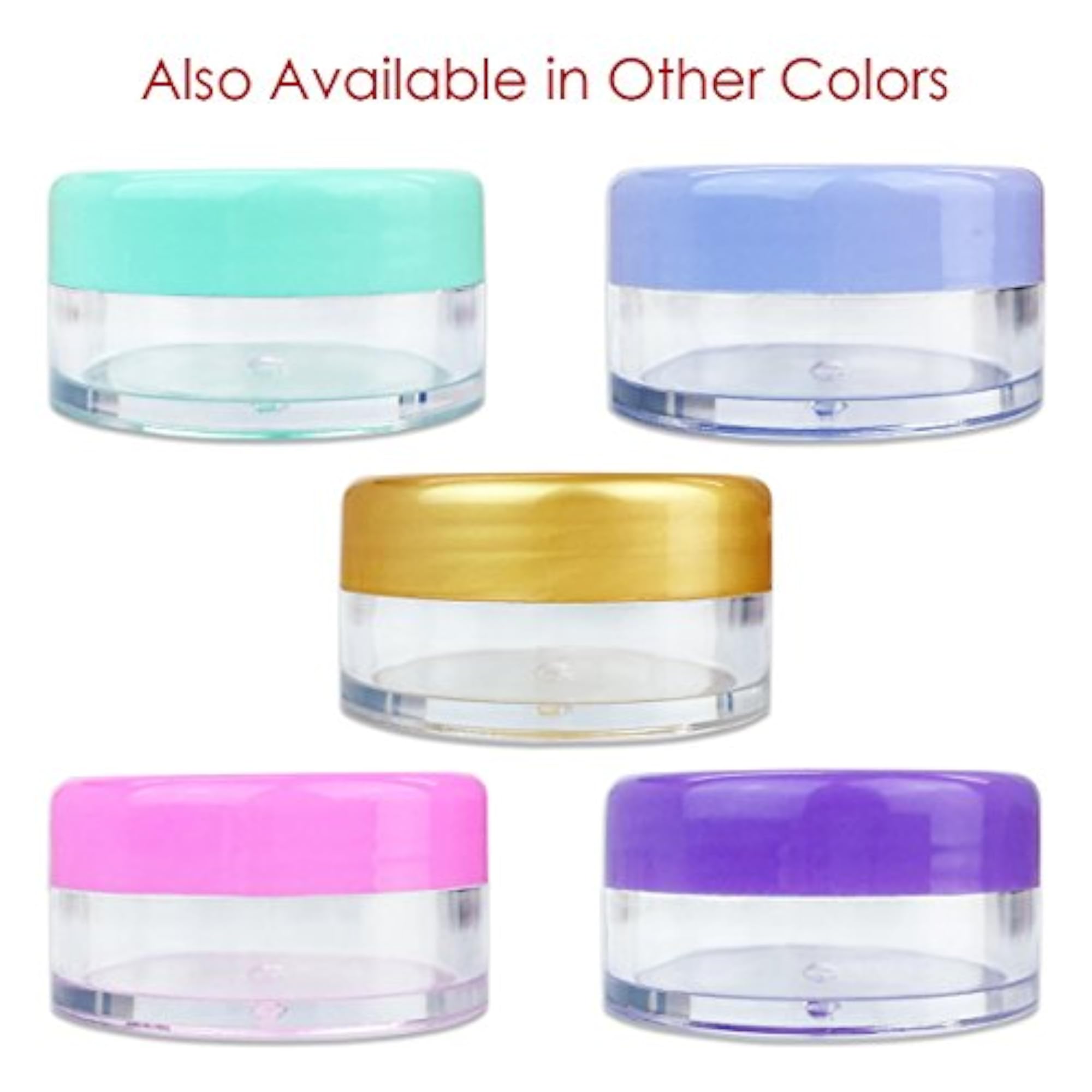 Beauticom Light Teal Green Clear Plastic Makeup Jars