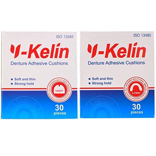 Y-Kelin Denture Adhesive Cushion (Upper) 30 Pads + (Lower) 30 Pads (Each one Pack)