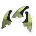 UPSURF Topway in fibra di vetro+pinna per tavola da surf a nido d'ape (3) in vetro Flex Thruster set FCS II Style G5 – Tri Pinne Thruster per tavola da surf FCS II G5 M Size Future pinne, Giallo