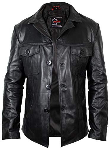 MDM Herren Lederjacke aus echtem Lamm Nappa Leder (3XL)