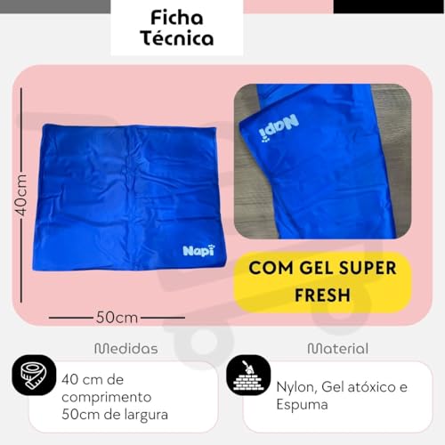 Tapete Gelado para Pets Refrescante Calor Cachorro e Gato Colchonete Azul Conforto Verão Térmico