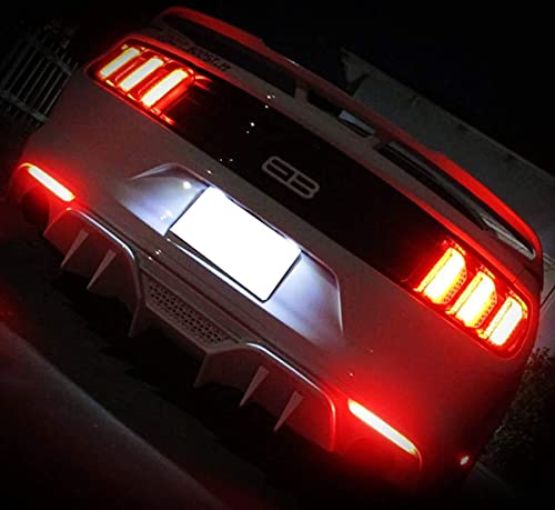 Ijdmtoy Smoked Lens 36-Smd Red Led Bumper Reflector Lights Compatible With 2015-2017 Ford Mustang, Function As Tail/Brake Or Rear Fog Lamps #TOP5