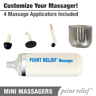 Point Relief - Mini-massaggiatore a batteria per alleviare il dolore, alleviare la tensione e massaggi, bianco - 14-1050
