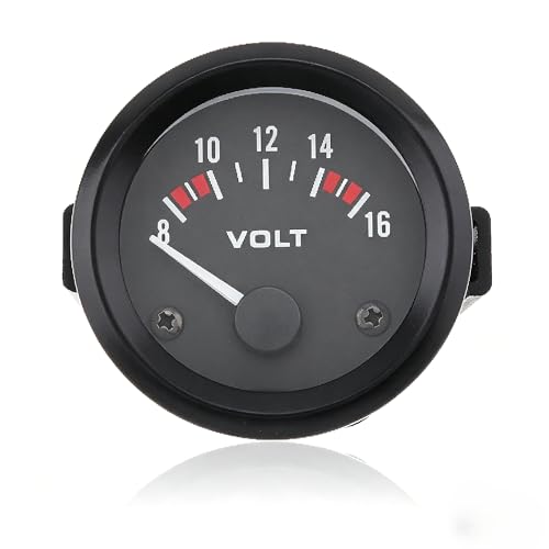 ePathChina 2" 52MM 12V 8~16V Universal LED Electrical Car Voltmeter Voltage Gauge Meter, Volt Meter, Pointer Voltmeter