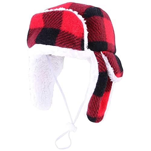 Dog Hats with Earmuffs Pets Warm Adjustable Trapper Hat for Small Medium Dogs - Image 6