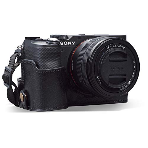 Demi-étui Sony Alpha 7C cuir véritable noir MegaGear MG1954 housse