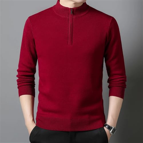 Winter Men's Wool Knitted Warm Tops Thickened Pullover Zipper Collar Sweater Outdoor Casual Tops2