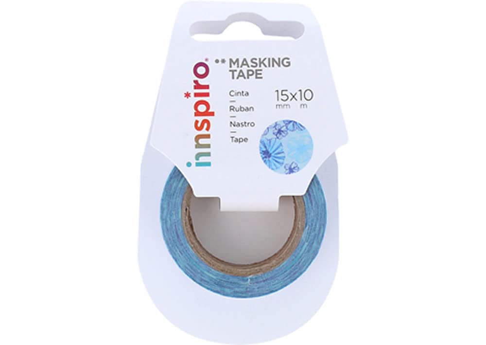 INNSPIRO Nastro masking tape Washi fiori arancioni 15 mm x 10 m. Serie