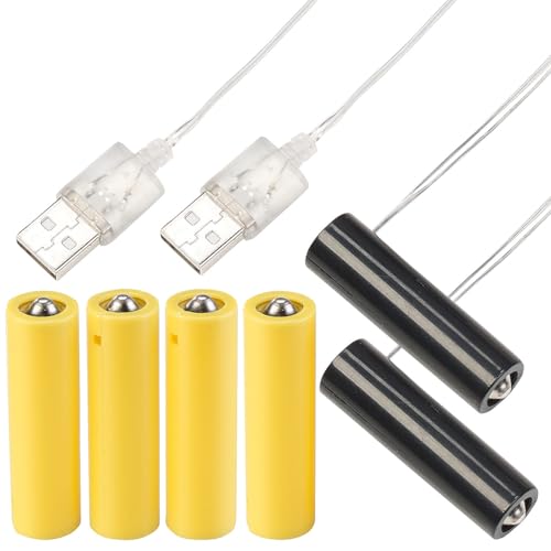 revolt Batterie Netzteil: 2er-Set Universal-USB-Batterie-Adapter ersetzt 6 AA-Batterien (Netzteil Adapter Dummy Ersatz)