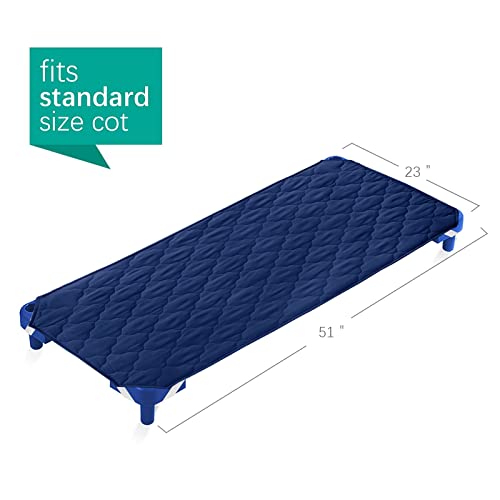 Standard Size Daycare/Pre-School Cot Kids Nap Mat Sheet 23" X 51", Children’s Naptime Cot Sheet Padded Cover, Breathable Nap Mat Cover For Boys And Girls, Navy #TOP1