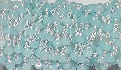 Chaîne de perles facettées 3-4mm avec fil enveloppé solide pour montage de bijoux