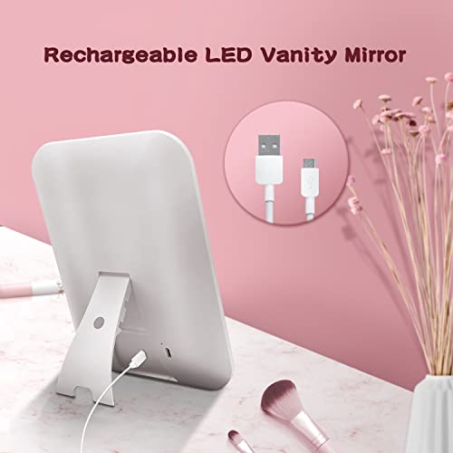 tekstap Touch Dimming Makeup Mirror, 3 Color Light Up Mirror, Portable Vanity Mirror for Travel/Dressing Table/Bedroom - Image 4