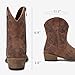 Jeossy Women's Cowboy Boots, Brown Cowgirl Ankle Western Booties with Square Toe Low Heel, Short Comfortable 9805 Boot with Zipper Size 8(DJY9805 Brown 08)