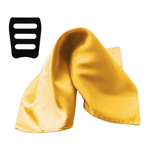 Image of Satin Mens Pocket Square with Holder, 11.8'' Suit Handkerchiefs for Men Wedding Business Casual