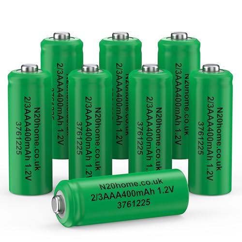 N20 Solar 2/3 AAA 1.2V 400mAh Rechargeable Batteries for Solar Lights - 8 Pack - Ideal for Garden