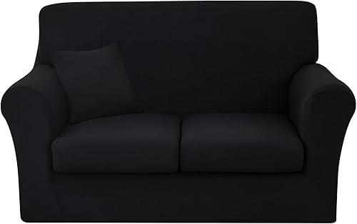 Miniatura 33 de JQinHome Funda elástica para sofá de 6 piezas con funda de sofá estampada, funda de sofá con patrón floral con 3 fundas de cojín separadas, S008