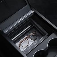 Spigen Tesla Model Y 2025 Juniper Model 3 Highland 2024 2025 Mittelkonsole Organizer【Smooth Slide Technology】 Aufbewahrungsbox Armlehnenablage Zubehör für Model Y Juniper und 3 Highland - Carbon