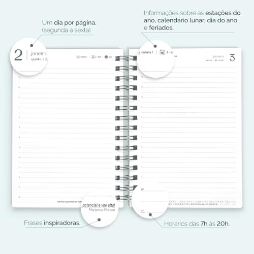 Agenda Plus 2025 Capa Dura Spot Colors Preto Prata