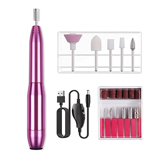 11 in 1 Electric Nail Drill, Professional Nail File Machine, Portable 20000 RPM Electric Nail Drill for Acrylic Nails with Bits, Professional Manicure Pedicure Kit for Gel Nails Salon and Home