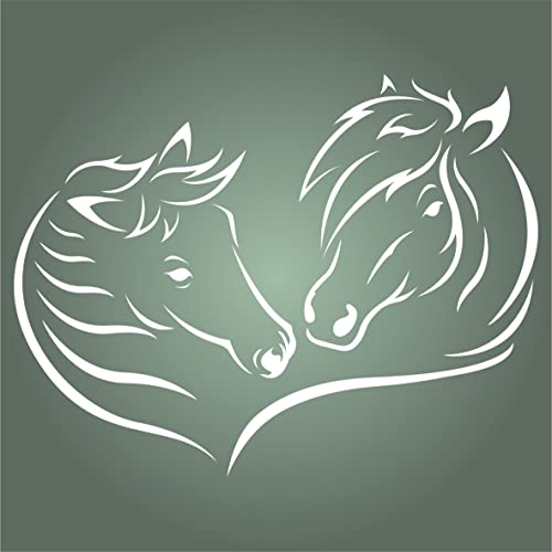 Love Horses - Stencil decorativo con testa di