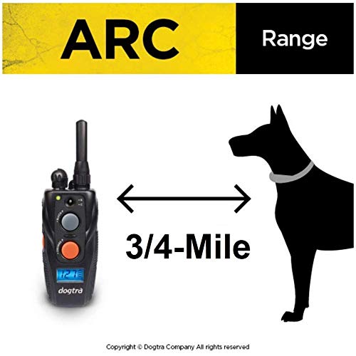 Dogtra Arc Dog Training Collar - 3/4 Mile Range, Waterproof, Rechargeable, Static, Vibration, Fits 15Lbs & Up, Includes Free Essential Pet Products Training Clicker And Collapsible Food And Water Bowl #TOP6
