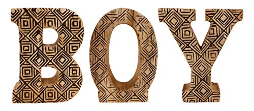 Image of EliteKoopers Hand Carved Wooden Geometric Design Letters Words For Decoration
