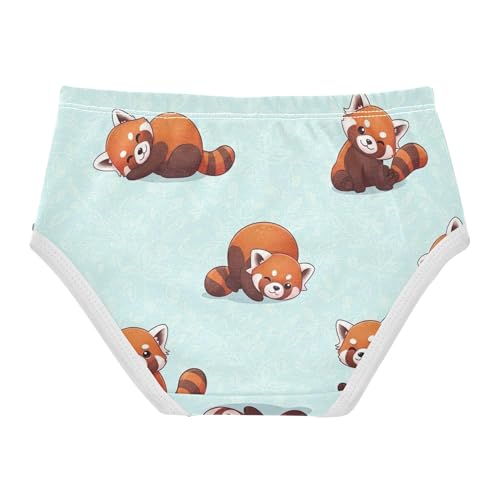 Cotton Girls Underwear Toddlers Cartoon Red Pandas Beige Leaves Girl Panties Cute Animal Underpants Briefs 2t2