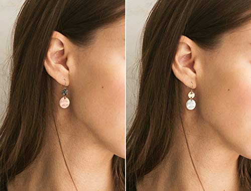 Tribal Gold, Silver And Copper Or Rose Gold Mixed Metal Boho Chic Ethnic Vintage Hoop Circle Fishhook Dangle Earrings For Women And Girls Gift Jewelry Bohemian (2 Disc 2 Pack) #TOP2