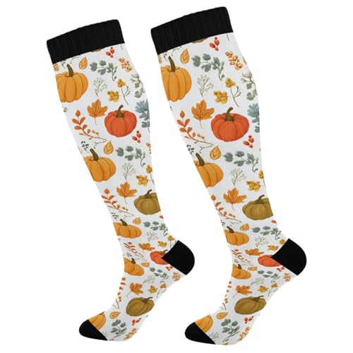 Image of Wusikd Heartbeat Symbol Compression Socks for Women and Men Circulation Black Long Socks for Athletic Running 1