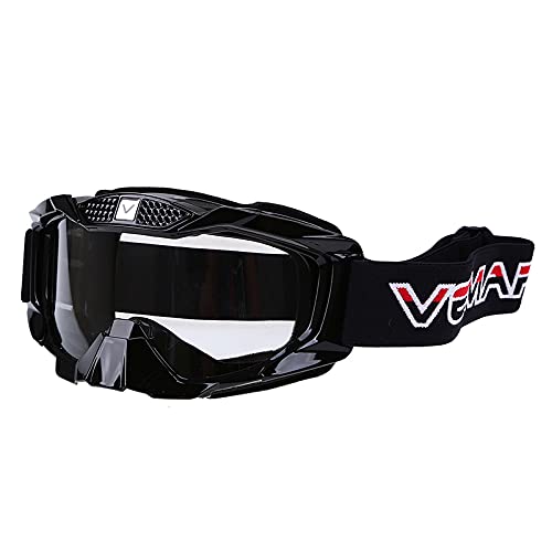 Moto Google Glasses Cycling Protezione UV Goggoli da sci Sport da esterno Occhiali da vista per occhiali da vista per occhiali da sole (Color : BLACK)