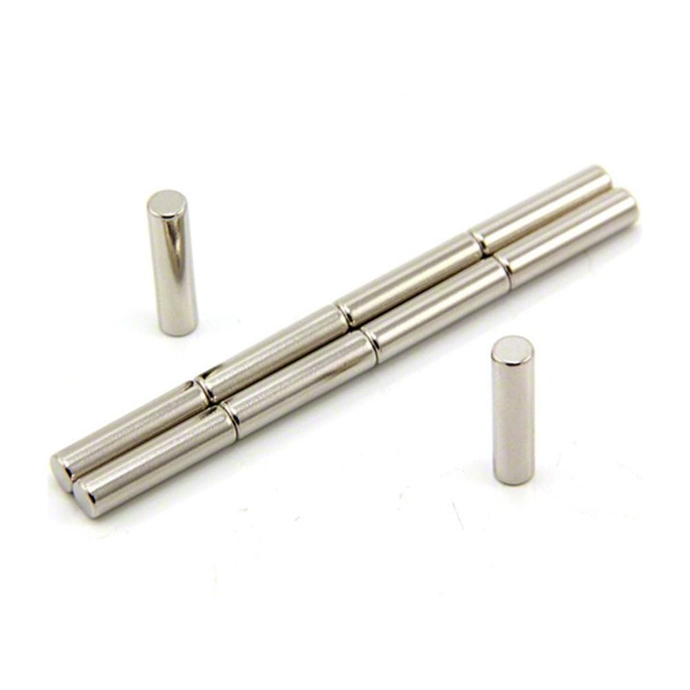 N42 Neodymium Magnet for Arts, Crafts, Model Making, DIY, Hobbies, Office, and Home - 5mm dia x 20mm thick - 1.1kg Pull - Pack of 10