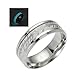 Glow in the Dark Wedding Band for Men by Ginger Lyne | 8mm Stainless Steel or Black Plated Eternity Ring for Women or Matching Couples | Blue or Green | Gold or Silver Inlay | Comfort Fit Anniversary
