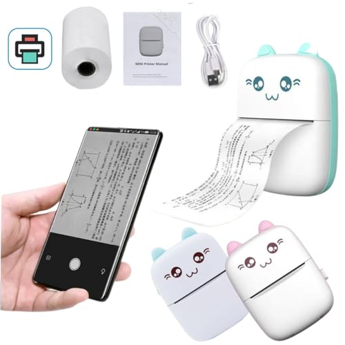 Mini Impressora Térmica Portátil BT 200dpi - Impressão de Fotos, Etiquetas, Notas, desenhos para col