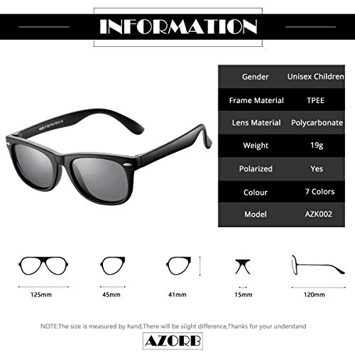 Azorb Kids Polarized Sunglasses Tpee Rubber Flexible Frame For Boys Girls Age 3-10, 100% Uv Protection 3 Pack(All Pink/Gray + Black/Green Mirror + Red/Pink Mirror) #TOP5