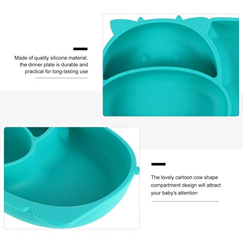 Toyvian Placa Dividida de Silicone para Bebê Placa de Alimentação Infantil Antiderrapante Portátil P
